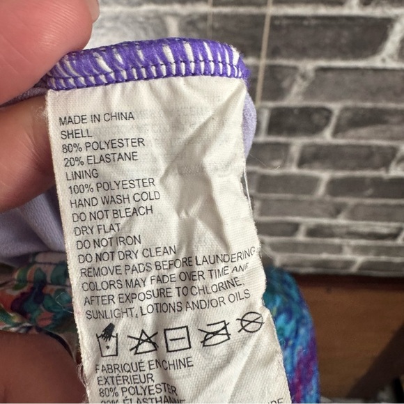 PrAna One Piece Swimsuit INEZ Aquabloom Purple Macrame UPF 50 - Picture 14 of 15